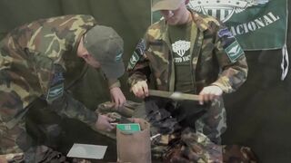 Kinky soldier got into a foursome fun with Sergeant Joris Leonard