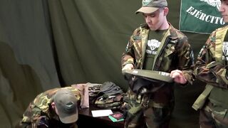 Kinky soldier got into a foursome fun with Sergeant Joris Leonard