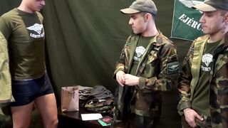 Kinky soldier got into a foursome fun with Sergeant Joris Leonard