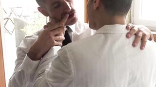 Bastian Karim's bareback pounding with Apolo and Legrand