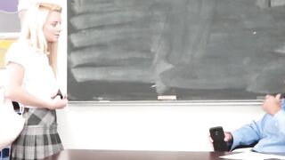 Blonde student Riley Star loves getting fucks by hot professor Justin Magnum