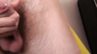 SwingYourBalls.com - Handsome glasses guy strokes his hairy cock with enthusiasm