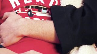 My cute stepson Austin Young consumes my fat dick while I finger his ass