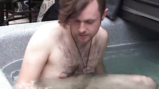Hippie guy Woody Johnson gets his balls swinging through masturbating
