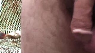 Hippie guy Woody Johnson gets his balls swinging through masturbating