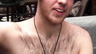 Hippie guy Woody Johnson gets his balls swinging through masturbating