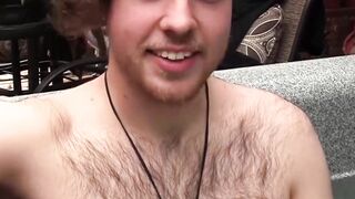 Hippie guy Woody Johnson gets his balls swinging through masturbating