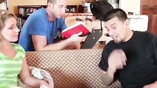 American Eva Cole fucking inside the couch with her average body Skank two