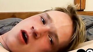 Tattooed emo Patrick masturbates his huge throbbing cock