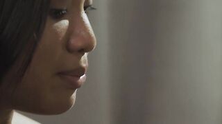 Passionate Asian and ebony babe learn how to share cock