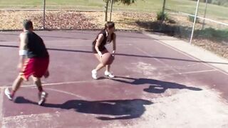 Sexy golddigger like to play basketball
