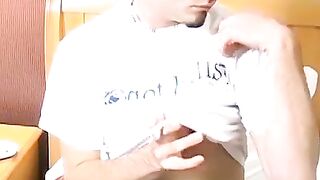 Young Ashley released cum while smoking a cigarette