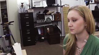 Bubble butt amateur pussy ravaged by big cock pawnshop owner