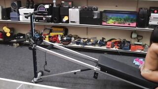 Ebony babe hidden cam pawnshop fucking after POV deepthroat