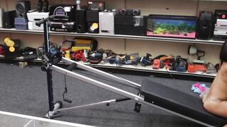 Ebony babe hidden cam pawnshop fucking after POV deepthroat