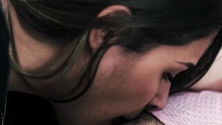 Brunette lesbian Maya Woulfe tribbing with Gizelle Blanco