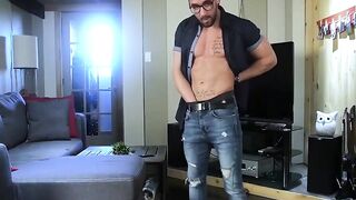 MaskXXX.com - Big cock professor Zack's solo masturbation at home in a wild scene