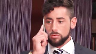 Hot classy hunk Massimo Piano deepthroats big rock hard cock