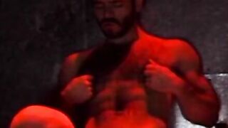 CentralFisting.com - Handsome hairy homo eagerly rides a fat lubed-up dildo