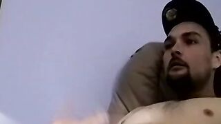 Gay amateur masturbates and cums while recorded on cam