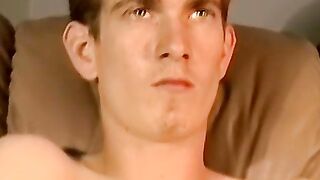 Solo action and monster cock on weak and skinny pale twink