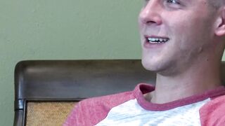 Army deviant Cameron Vincent fingers ass during wanking solo