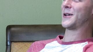 Army deviant Cameron Vincent fingers ass during wanking solo