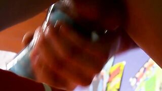 Skinny guy with huge dick masturbates with a weird sex toy Hoe 2