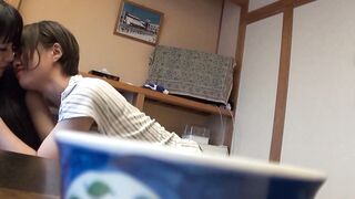 Big Boobed JAV studio female employee and bicurious amateur