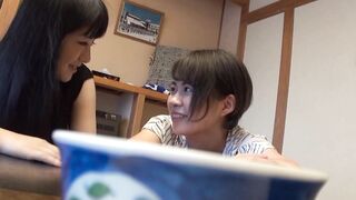 Big Boobed JAV studio female employee and bicurious amateur
