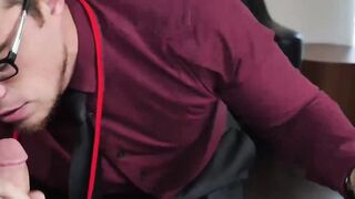 Hunks smashing this geeks asshole in the office afte work