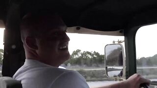 Military men fuck truck going on an anal mission