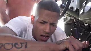 Military men fuck truck going on an anal mission