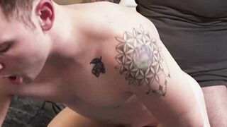 I gobble stepdaddy Jack Dixons large penis before submitting to his thrusts
