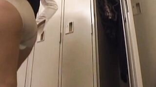 NipponSexTV.com - Inked Japanese amateur spied on while changing clothes