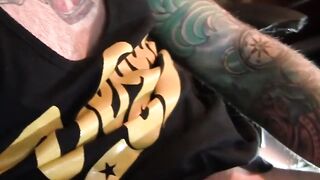 MenWithFur.com - Hairy cock lover sniffing his armpits while stroking solo