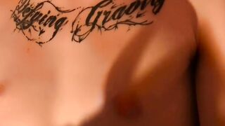 Young man has a large toy up his asshole while masturbating