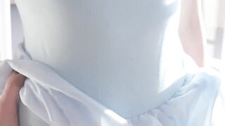 Sensual petite girl gives her body to man to fuck her