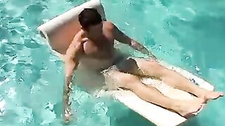 TwinkUndie.com - Zack and Mike's poolside uncut cock jack off session