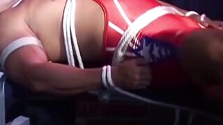MuscleJockBound.com - Hunk in uniform's futile attempts at freedom during intense BDS