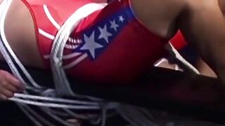 MuscleJockBound.com - Hunk in uniform's futile attempts at freedom during intense BDS