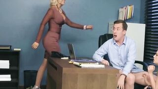 Alena teaching her stepdaughter to properly suck and fuck