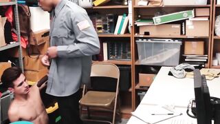 BoyPunish.com - Young perpetrator's bouncing ride on a officer's huge black cock in a