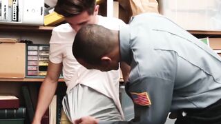 BoyPunish.com - Young perpetrator's bouncing ride on a officer's huge black cock in a