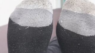 Handsome Drew Harper showed off his beautiful size twelve feet and soft solesÂ 