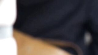 Naughty Japanese babe close up caught pissing outdoors