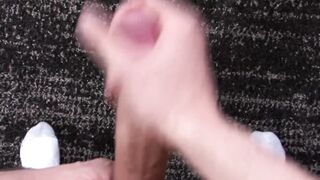 Soldier hunk Ryan Rook strokes big cock furiously solo