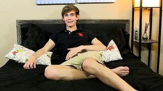 Young emo guy answers questions and fucks his own asshole