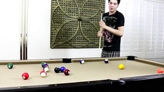 Twinks end up barebacking after playing pool turns them on
