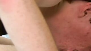 Wet blowjob with exciting bareback riding with young men